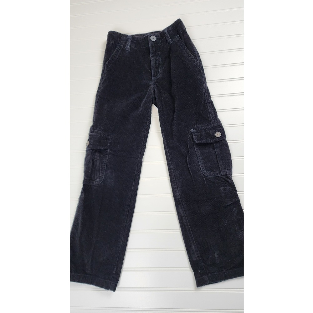 Gymboree Boys‎ Corduroy Cargo Pants Black Slim Fit Size 8